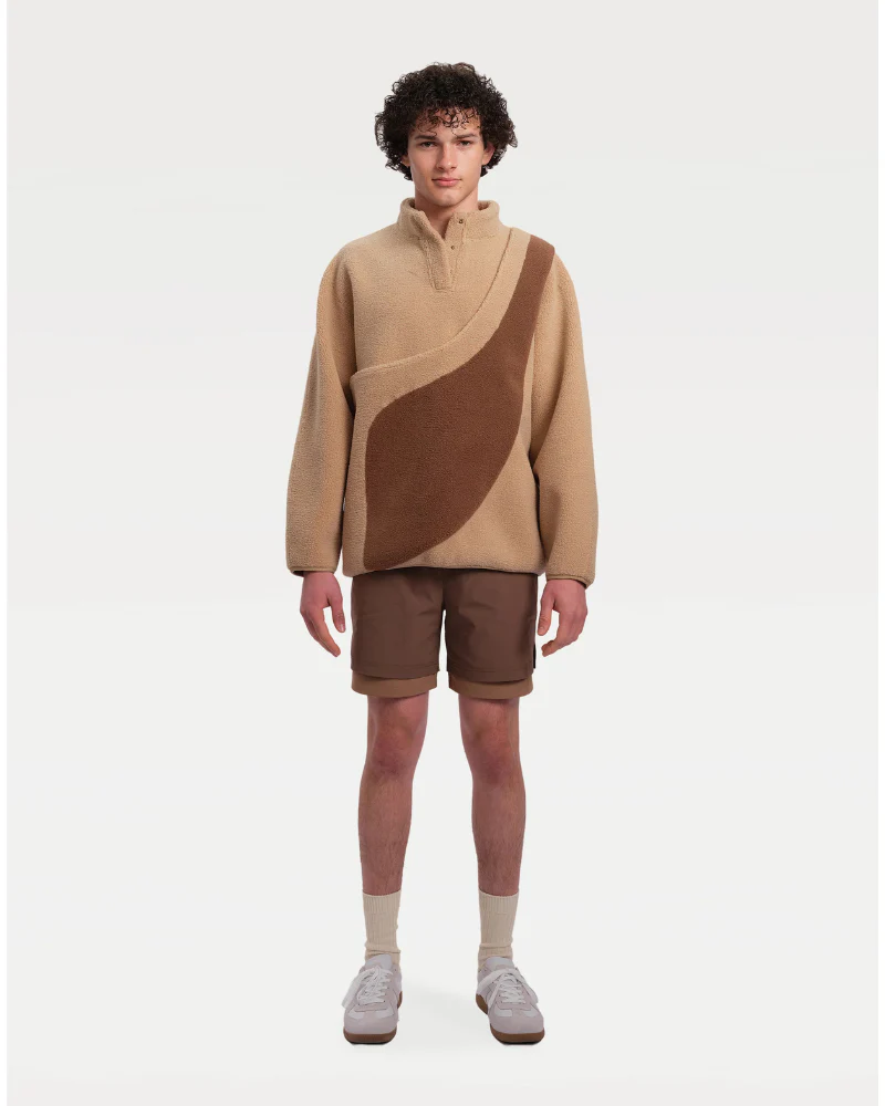 Fleece Pullover with Built-In Pet Pouch Carrier in Classic Tan - Image 8