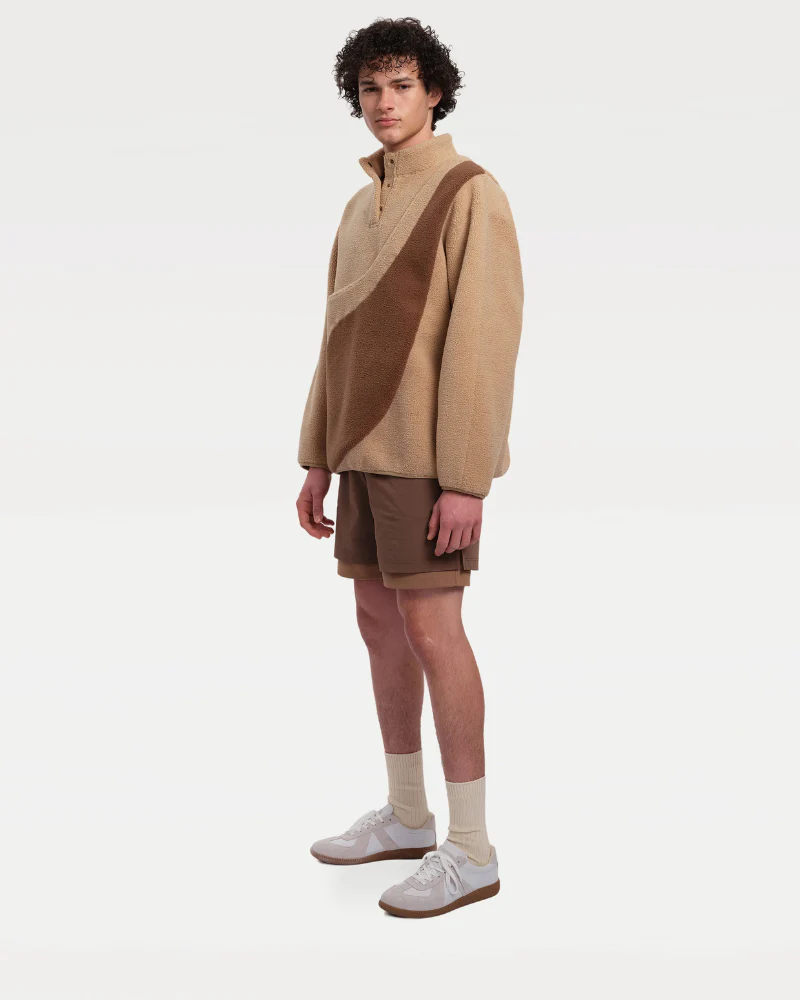Fleece Pullover with Built-In Pet Pouch Carrier in Classic Tan - Image 9