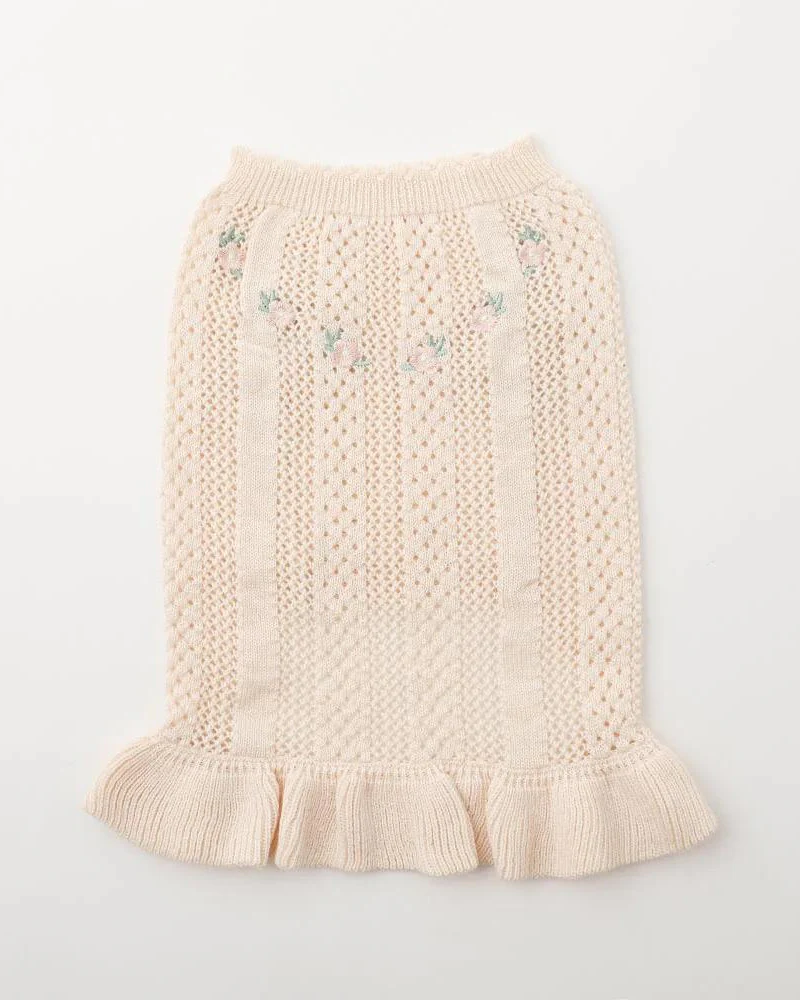 Floral Knit Dog Dress