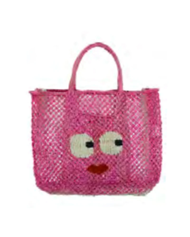 Florence Big Eyes Jute Bag in Berry - Image 4