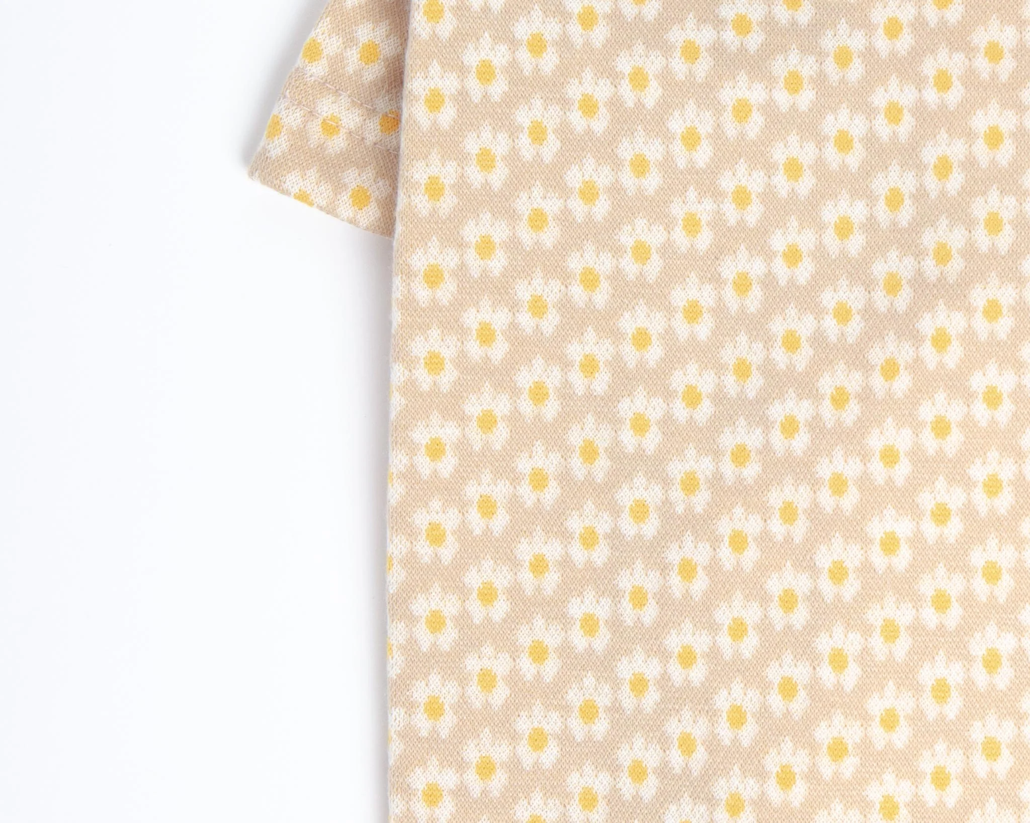 Flower Pattern Dog Knit Sweater in Soft Beige (FINAL SALE) - Image 4