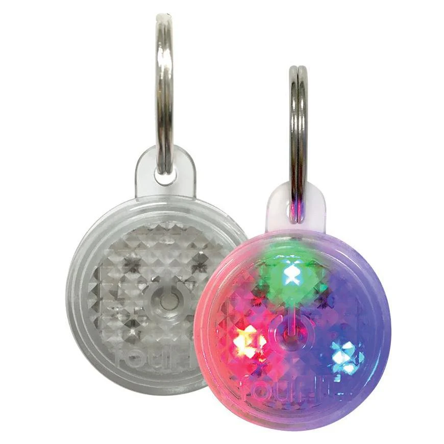 FOU FOU BRANDS | LED Safety Light Dog Tag in Clear
