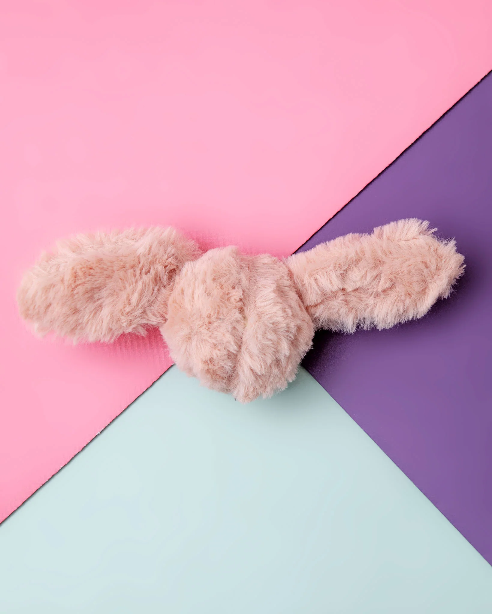 Fuzzy Wuzzie Squeaky Bunny Dog Toy in Pink