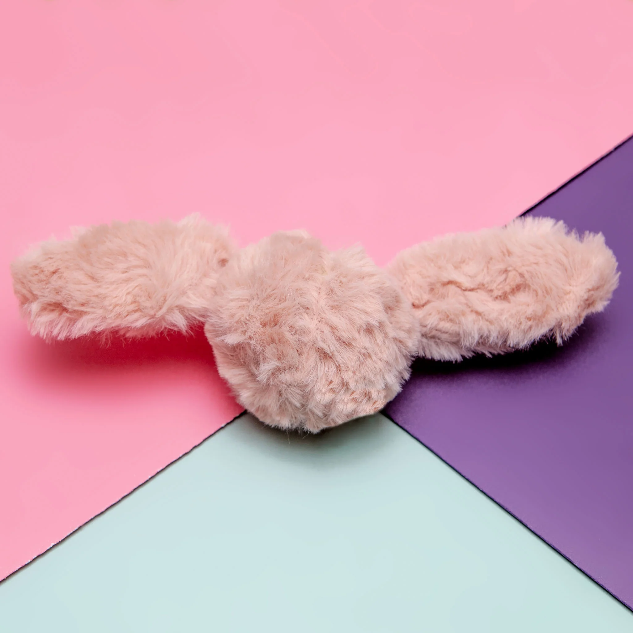 Fuzzy Wuzzie Squeaky Bunny Dog Toy in Pink - Image 2