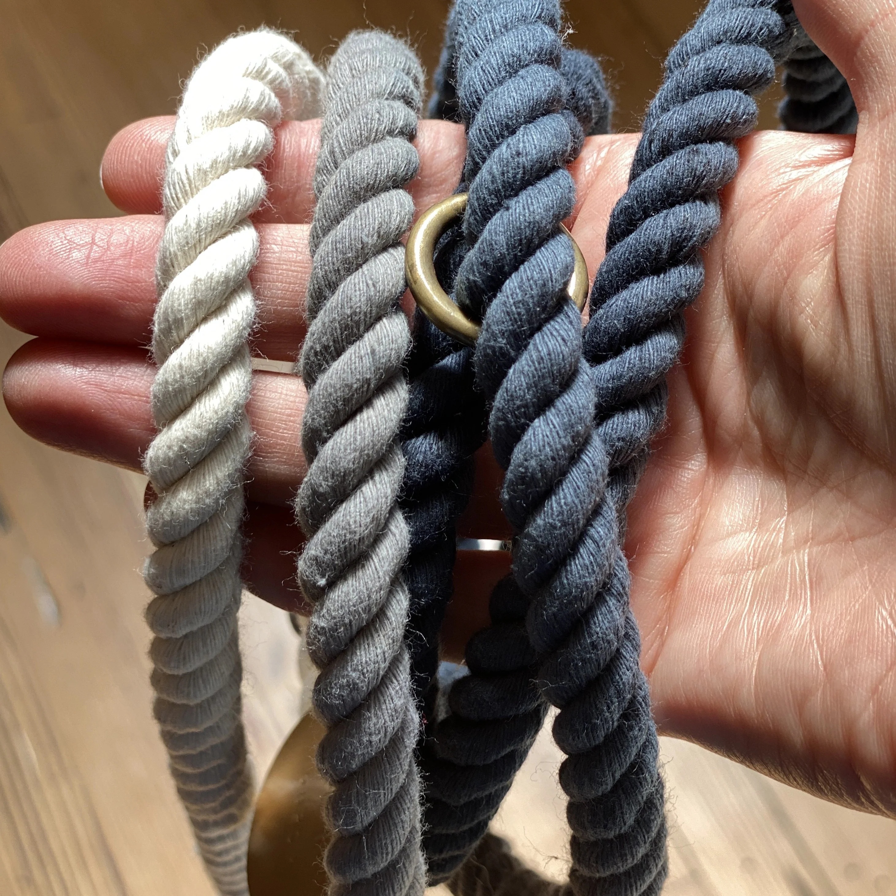 Adjustable Rope Dog Lead in Grey Ombré (Made in the USA) - Image 3