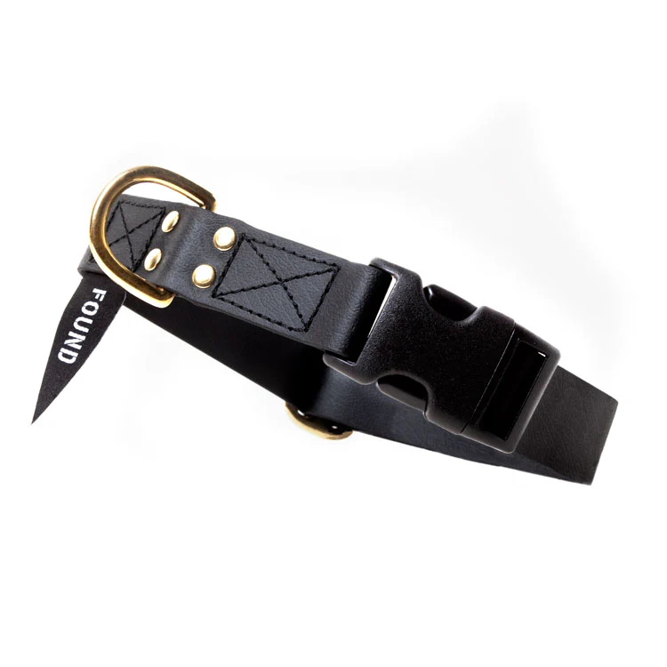 FOUND MY ANIMAL | Leather Alternative Collar in Black