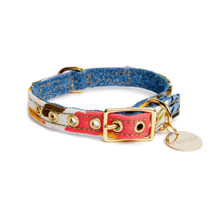 FOUND MY ANIMAL | Vintage Floral & Denim Collar