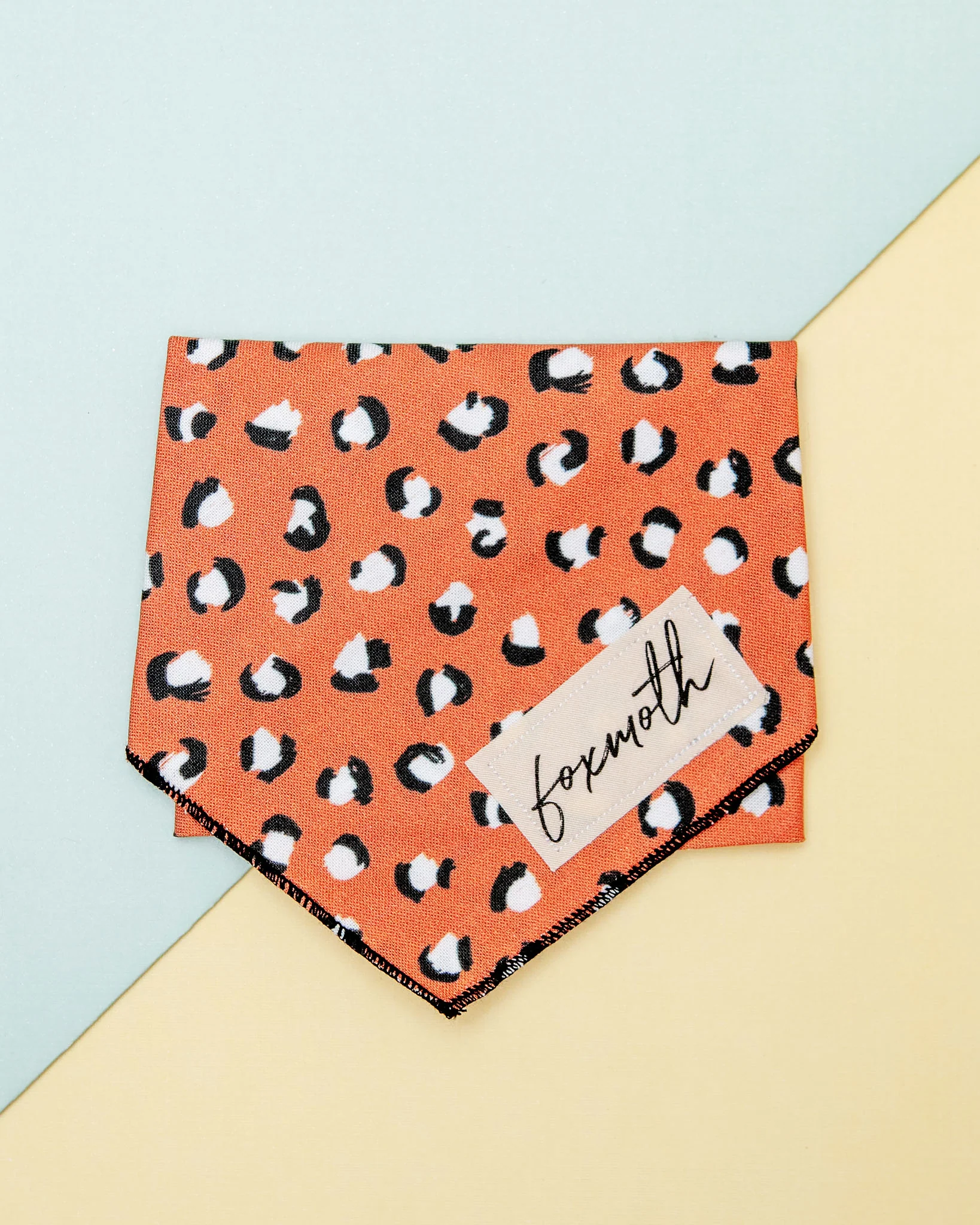 Orange Leopard Print Dog Bandana << FINAL SALE >>