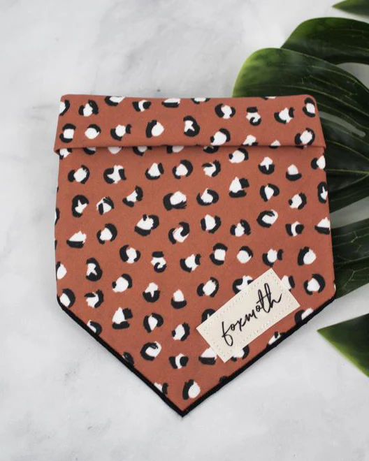 Orange Leopard Print Dog Bandana << FINAL SALE >> - Image 2