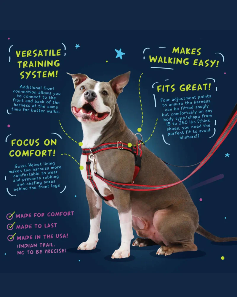 Freedom No-Pull Harness in Neon Pink & Orange (Made in the USA) - Image 8