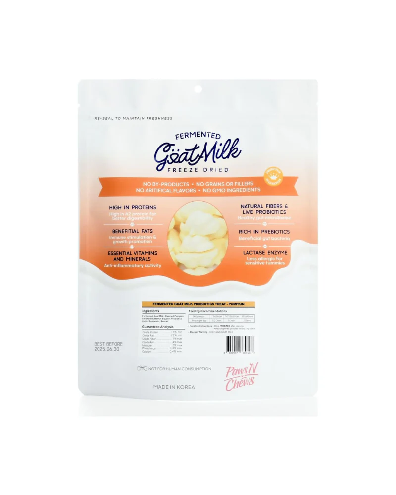 Freeze-Dried Probiotic Goat Milk Dog Treat (Pumpkin) - Image 3