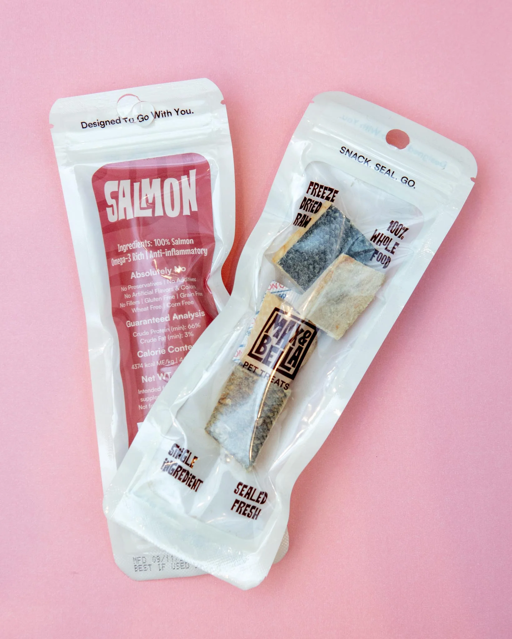 Freeze-Dried Salmon On-the-Go Dog Treat Pack