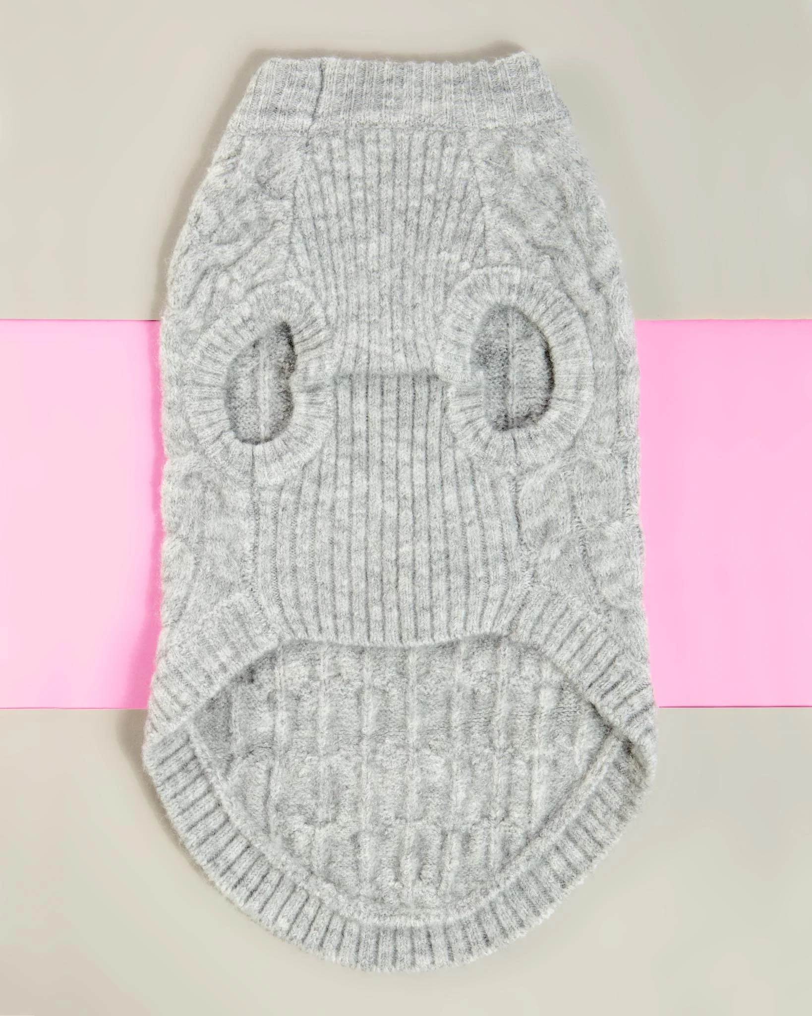 Fuzzy Knit Dog Crewneck Sweater in Heather Grey (FINAL SALE) - Image 7