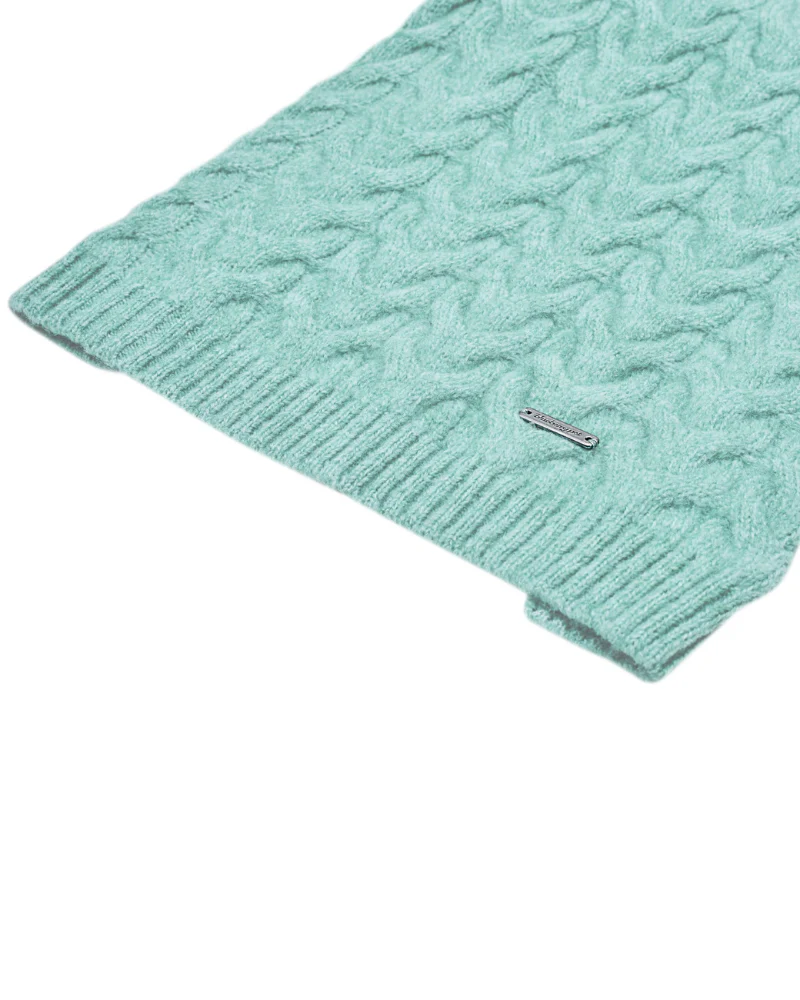 Fuzzy Knit Dog Turtleneck Sweater in Soft Mint (FINAL SALE) - Image 9