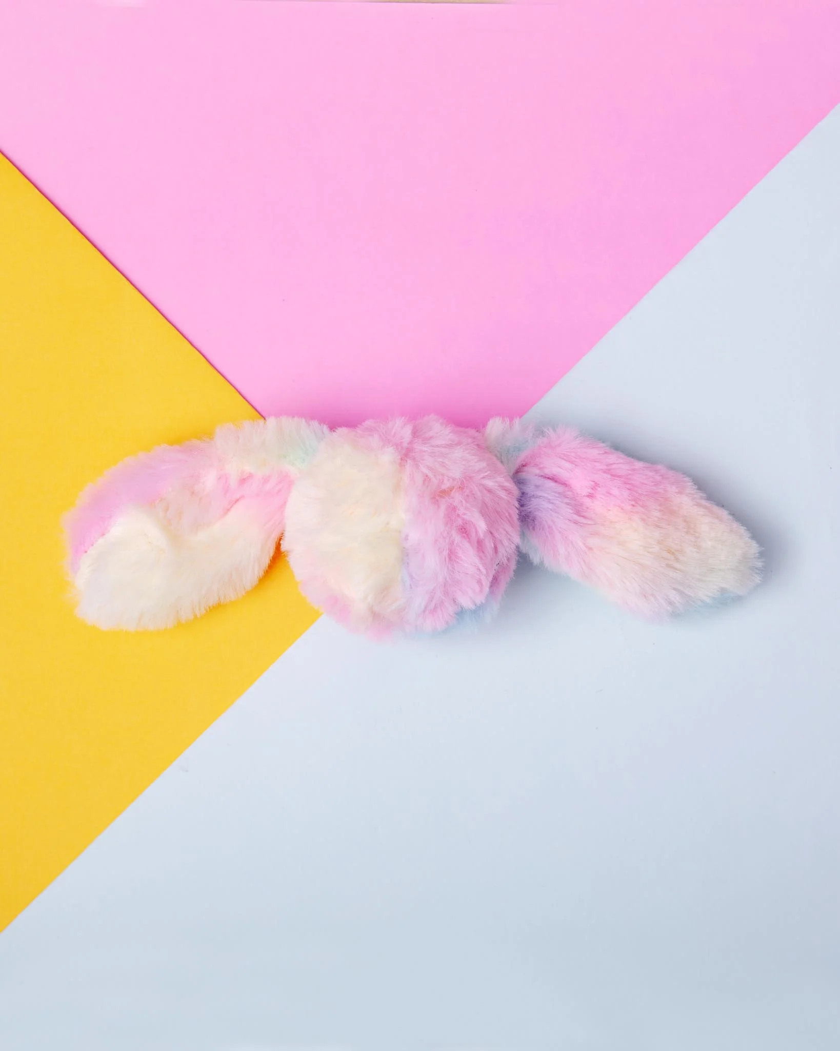 Fuzzy Wuzzie Squeaky Bunny Dog Toy in Rainbow (Small) - Image 2