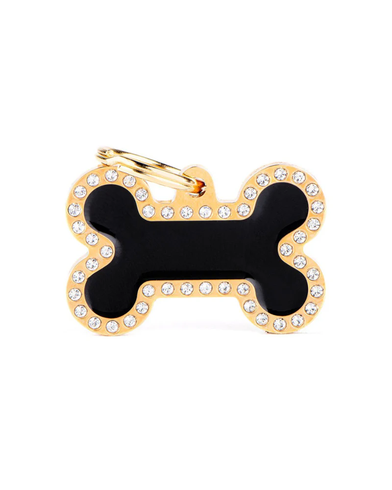 Glam Bone Dog Tag in Black & Gold - Image 3