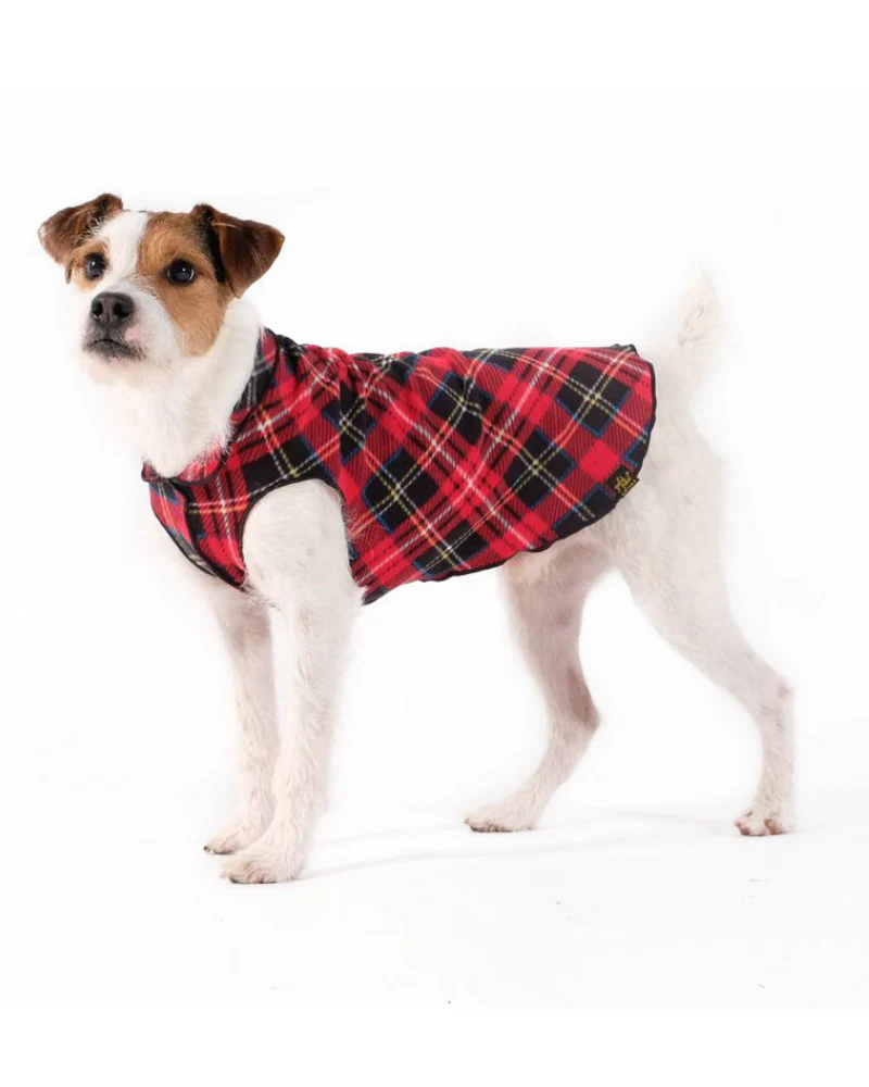 Stretch Fleece in Red Tartan Plaid (Made in the USA) - Image 4