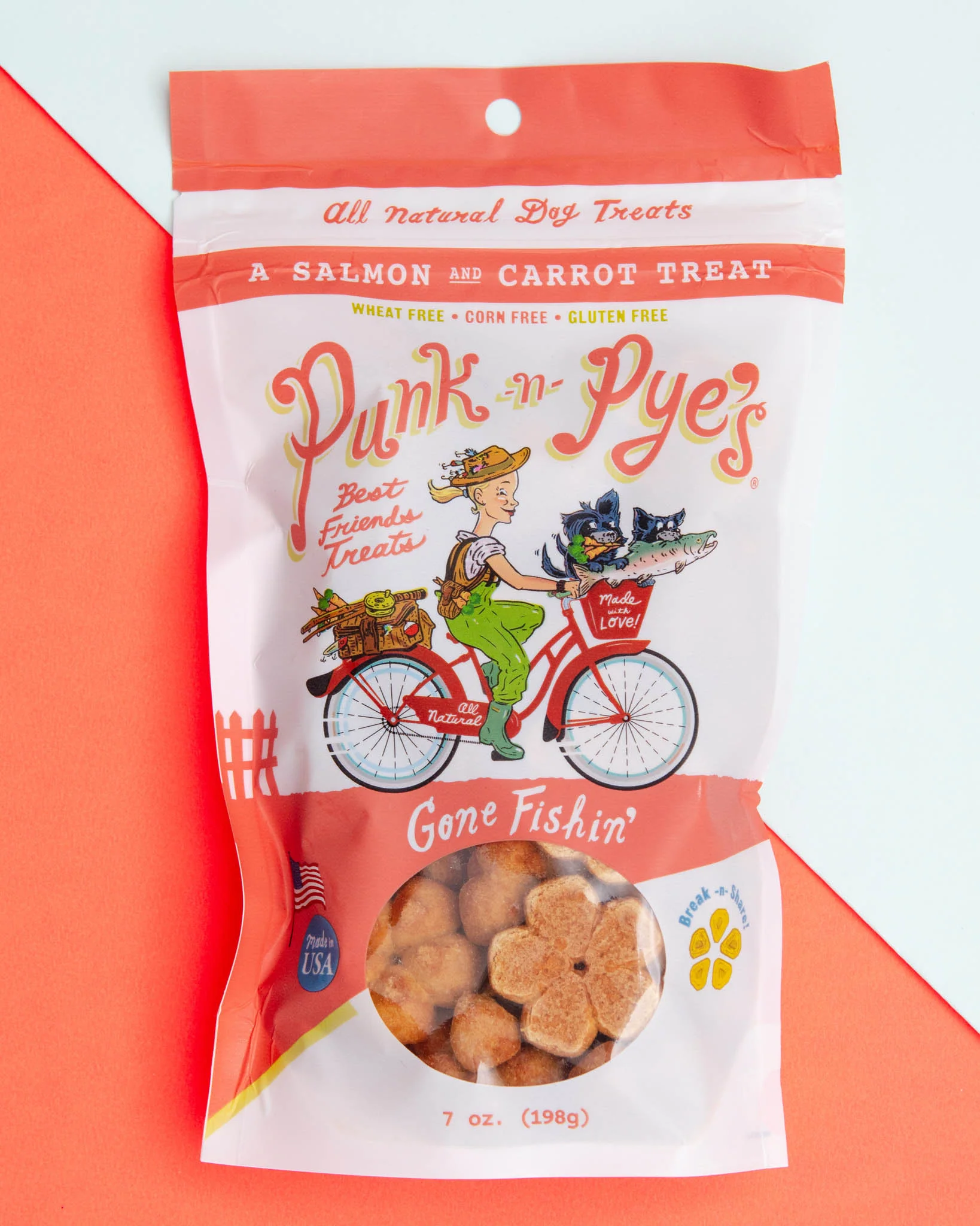 Gone Fishin' Salmon & Carrot Gluten Free Dog Treats (Made in the USA)