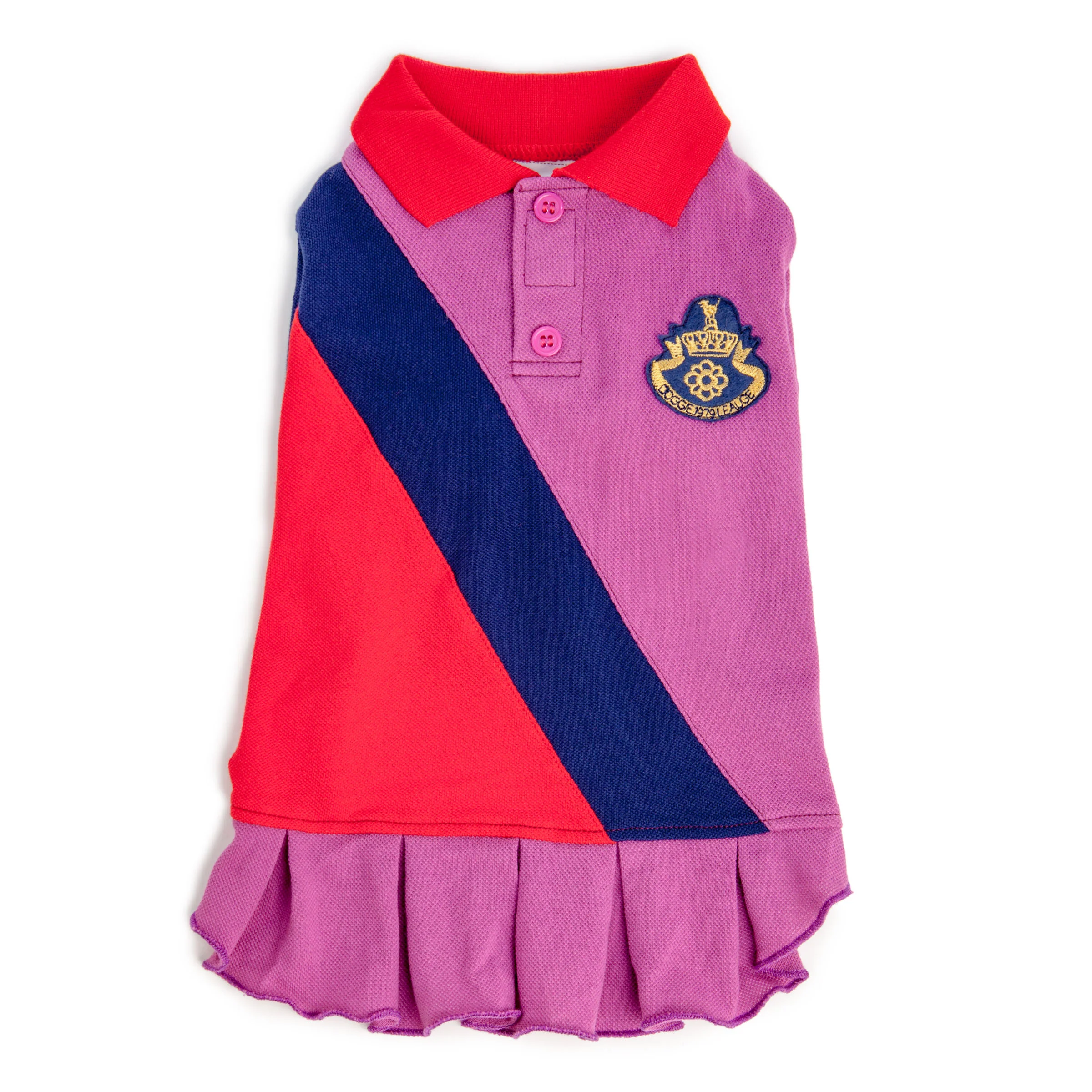 BEST FURRY FRIENDS | Polo Dress in Purple and Red - Image 3