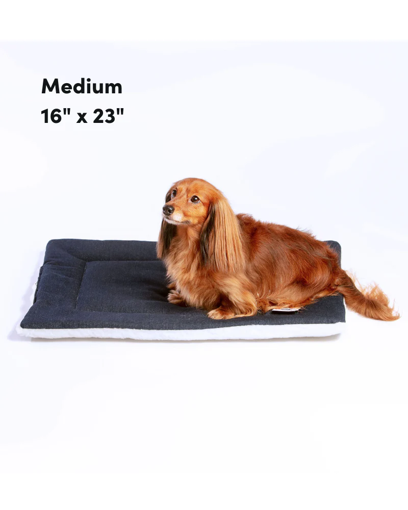 Charcoal Gray Denim & Sherpa Pet Napping Mat (Made in the USA) - Image 7