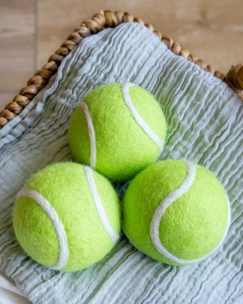 Green Tennis Ball Wool Dog Ball - Image 2
