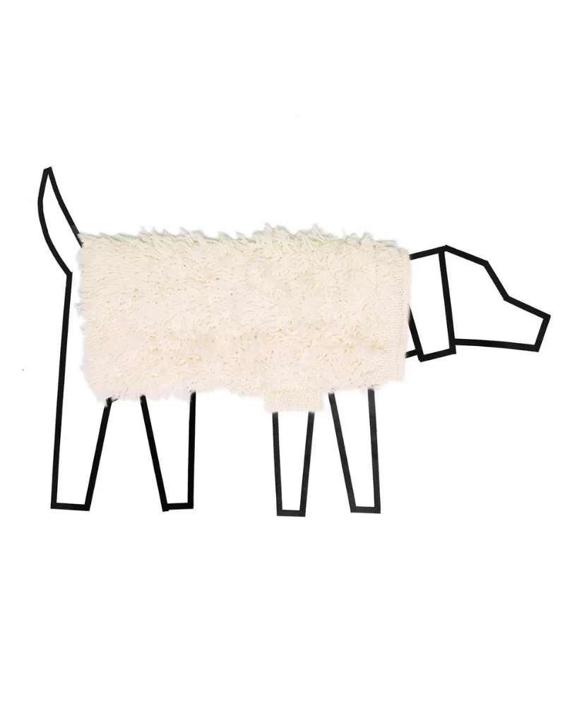 Hairy Wool Blend Dog Sweater in Ivory (FINAL SALE) - Image 2