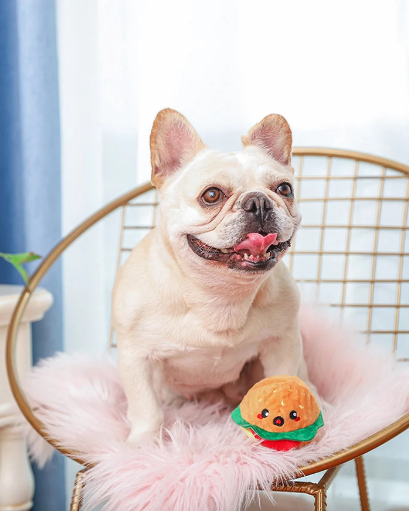 Hamburger Squeaky Ball Dog Toy - Image 5