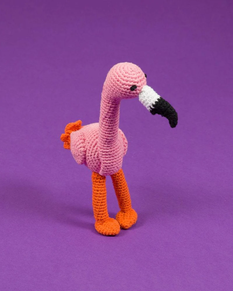 Hand Crochet Flamingo Dog Toy - Image 3