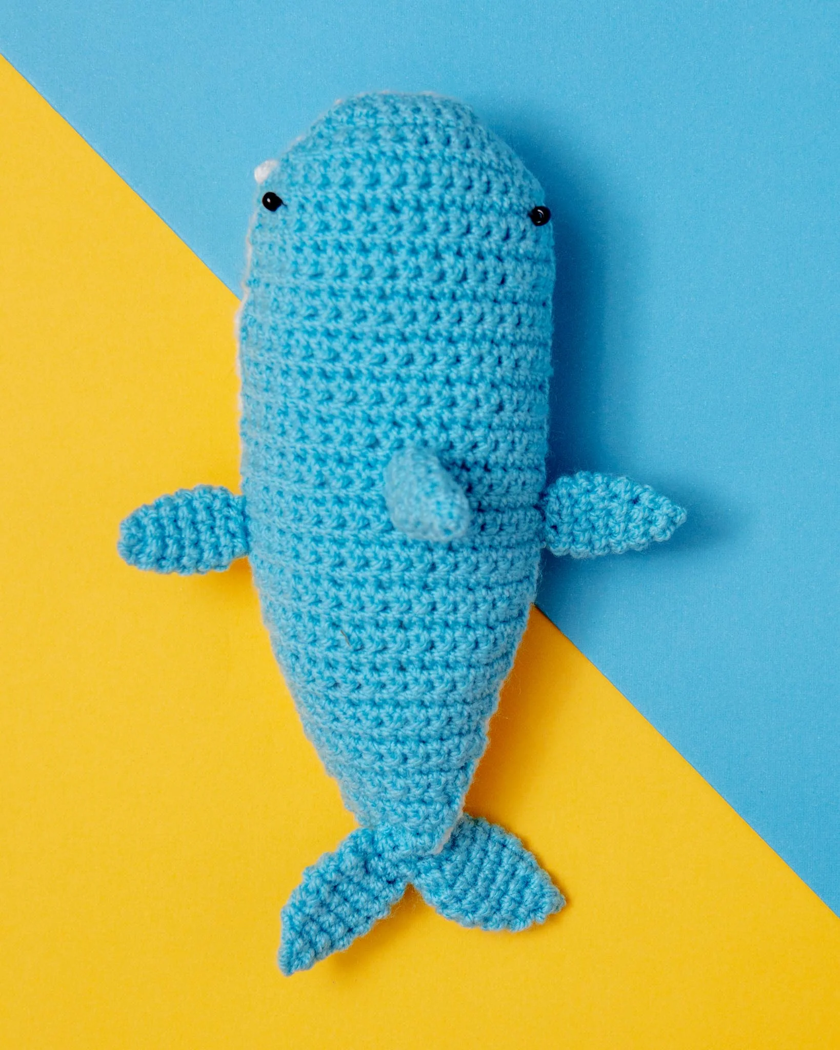 Hand-Knit Shark Squeaky Dog Toy
