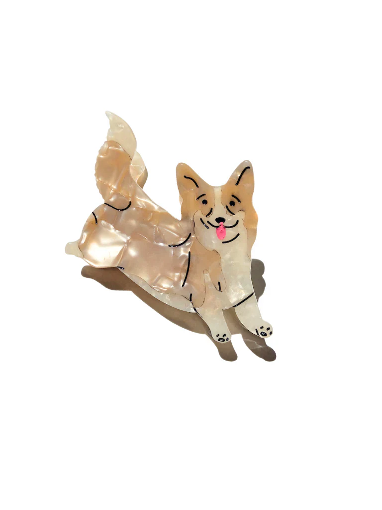 Hand Painted Corgi Hair Clip - Image 2