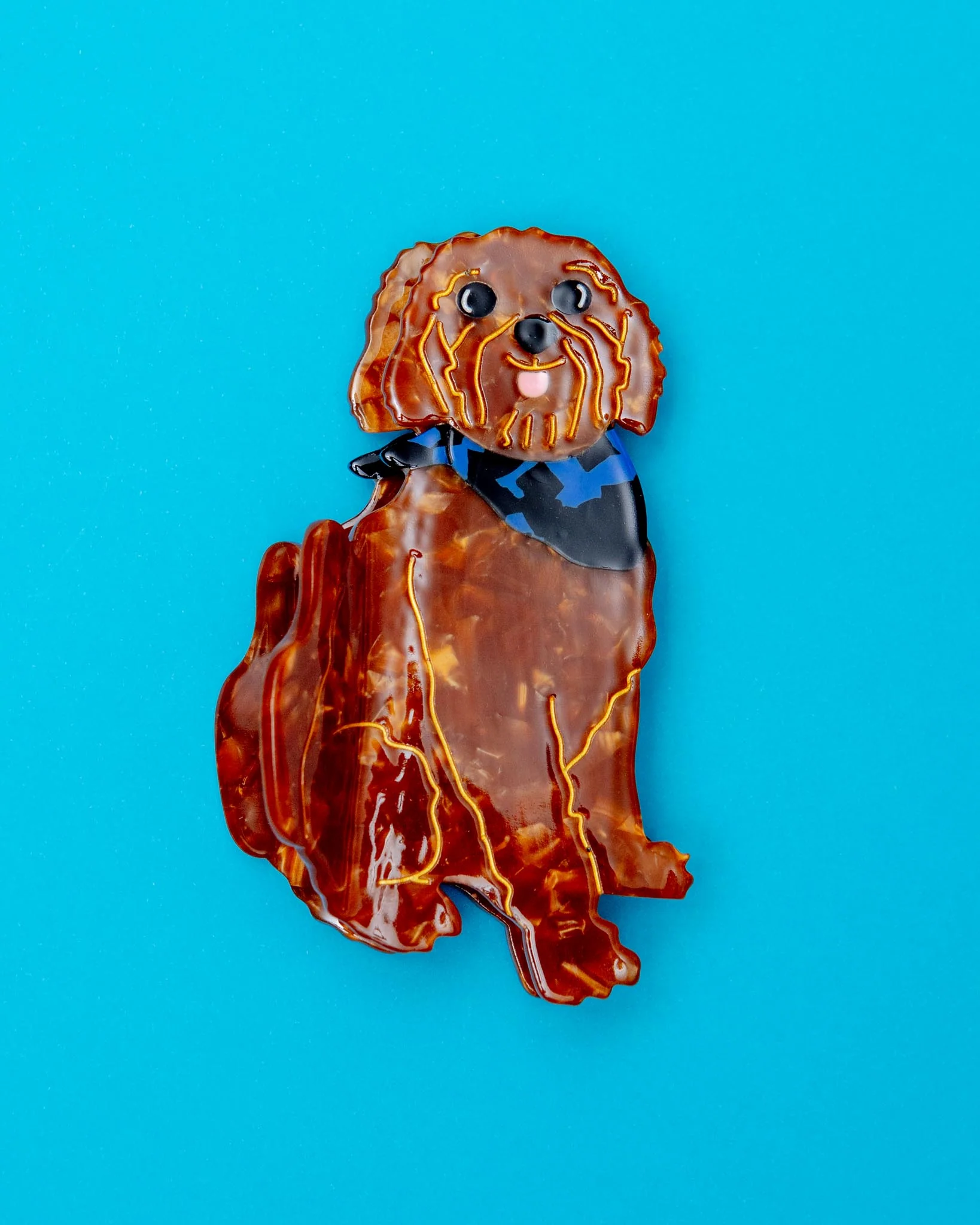 Hand Painted Goldendoodle Hair Clip