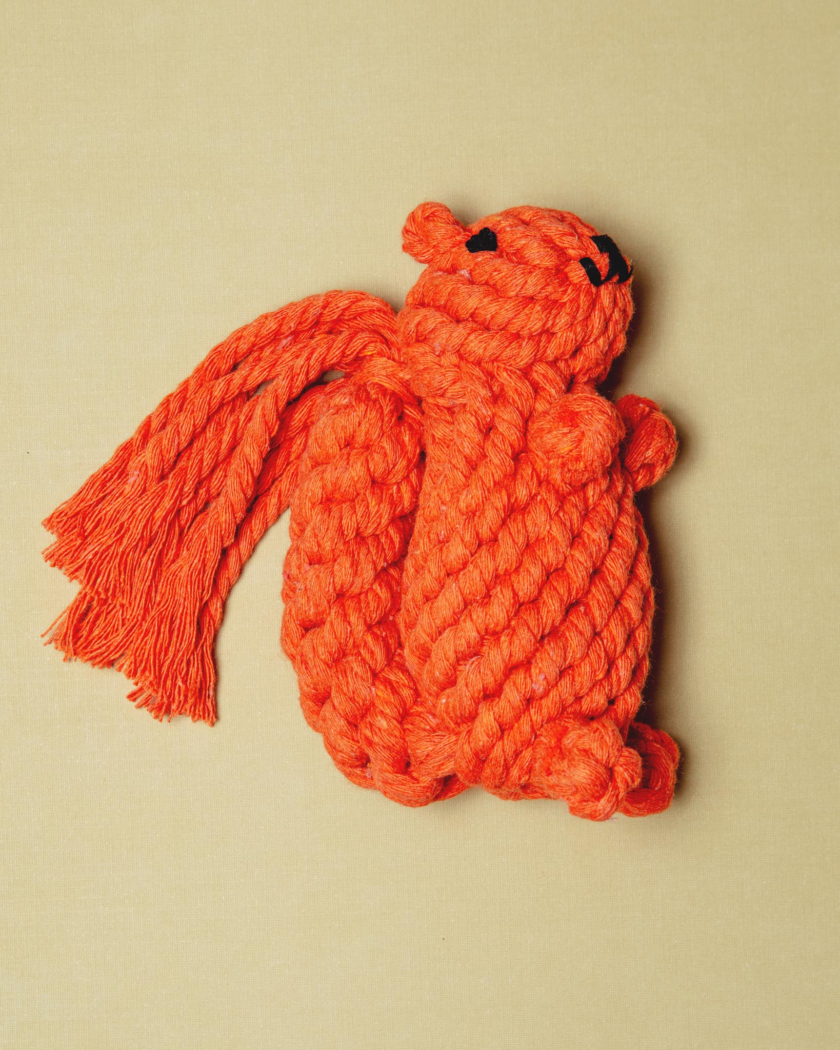 Handmade Eco-Friendly Oliver The Squirrel Rope Dog Toy - Image 2