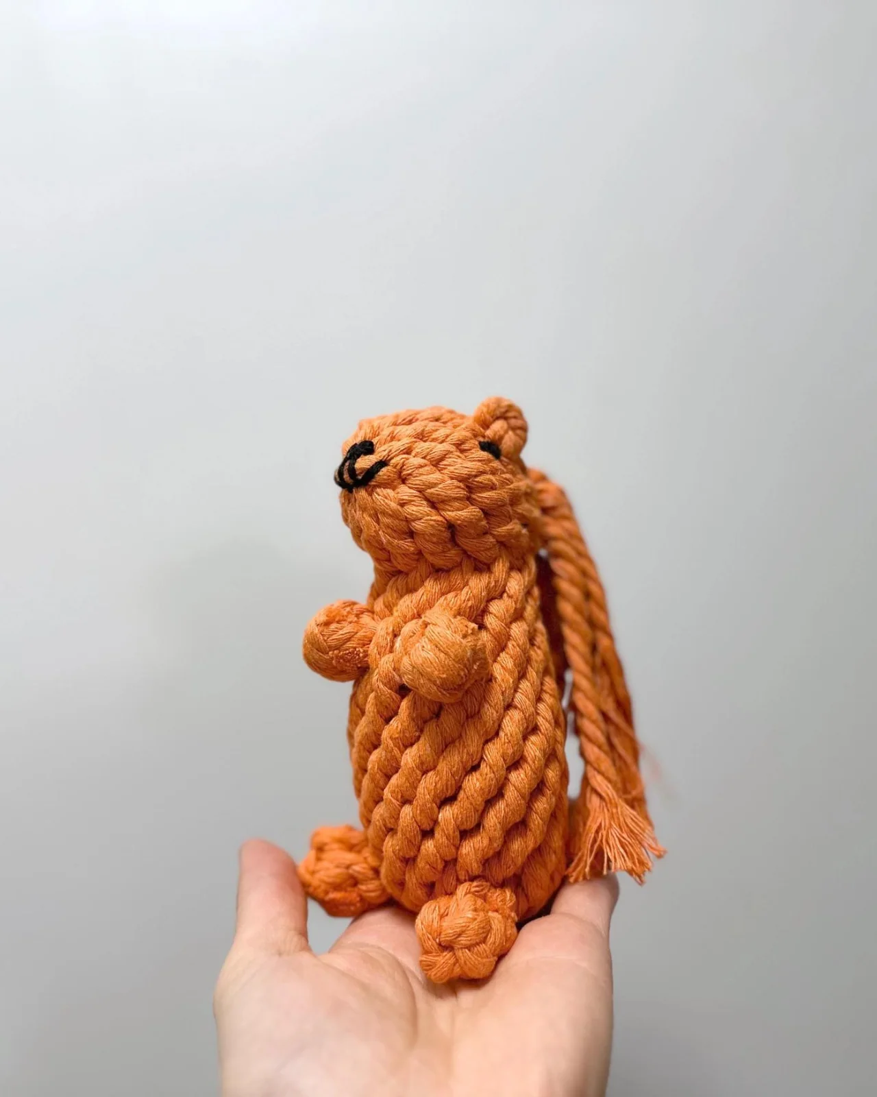 Handmade Eco-Friendly Oliver The Squirrel Rope Dog Toy - Image 6