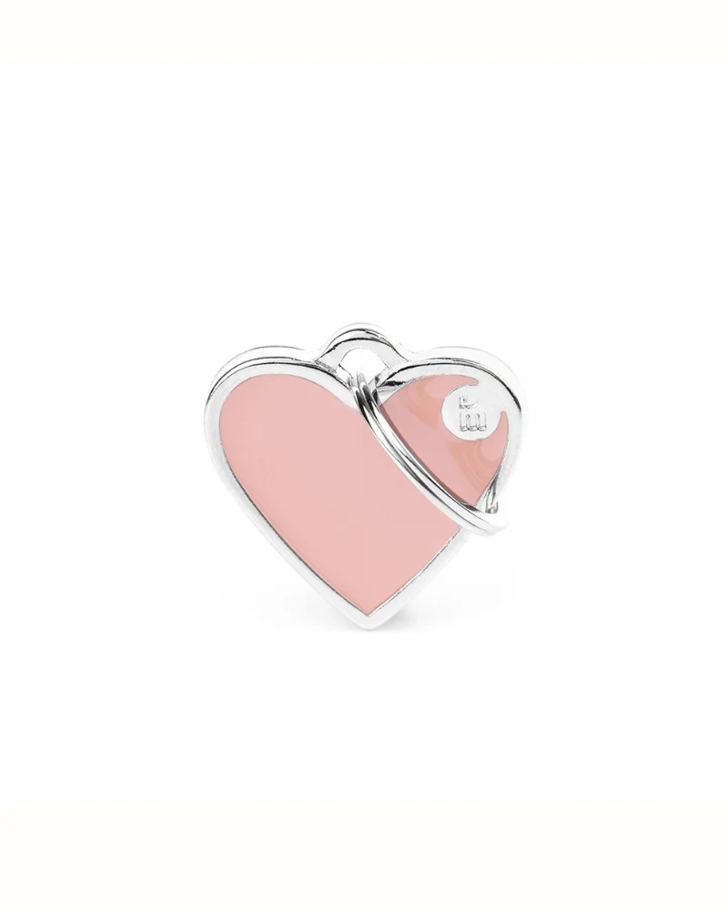 Handmade Heart Tag in Blush Pink Custom Pet ID Tag - Image 2