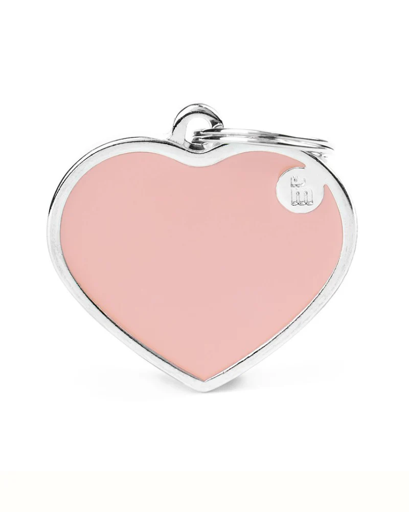Handmade Heart Tag in Blush Pink Custom Pet ID Tag - Image 3