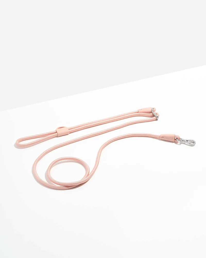 Hands-Free Rope Dog Leash in Blush Pink