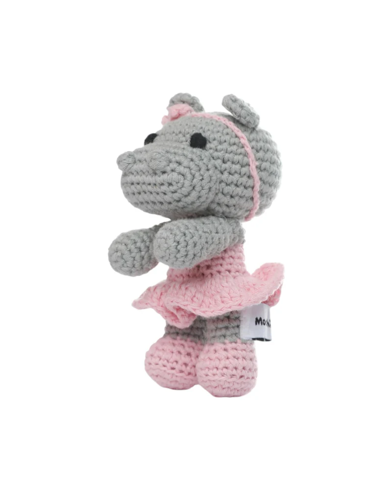 Hannah the Hippo Squeaky Knit Dog Toy - Image 3