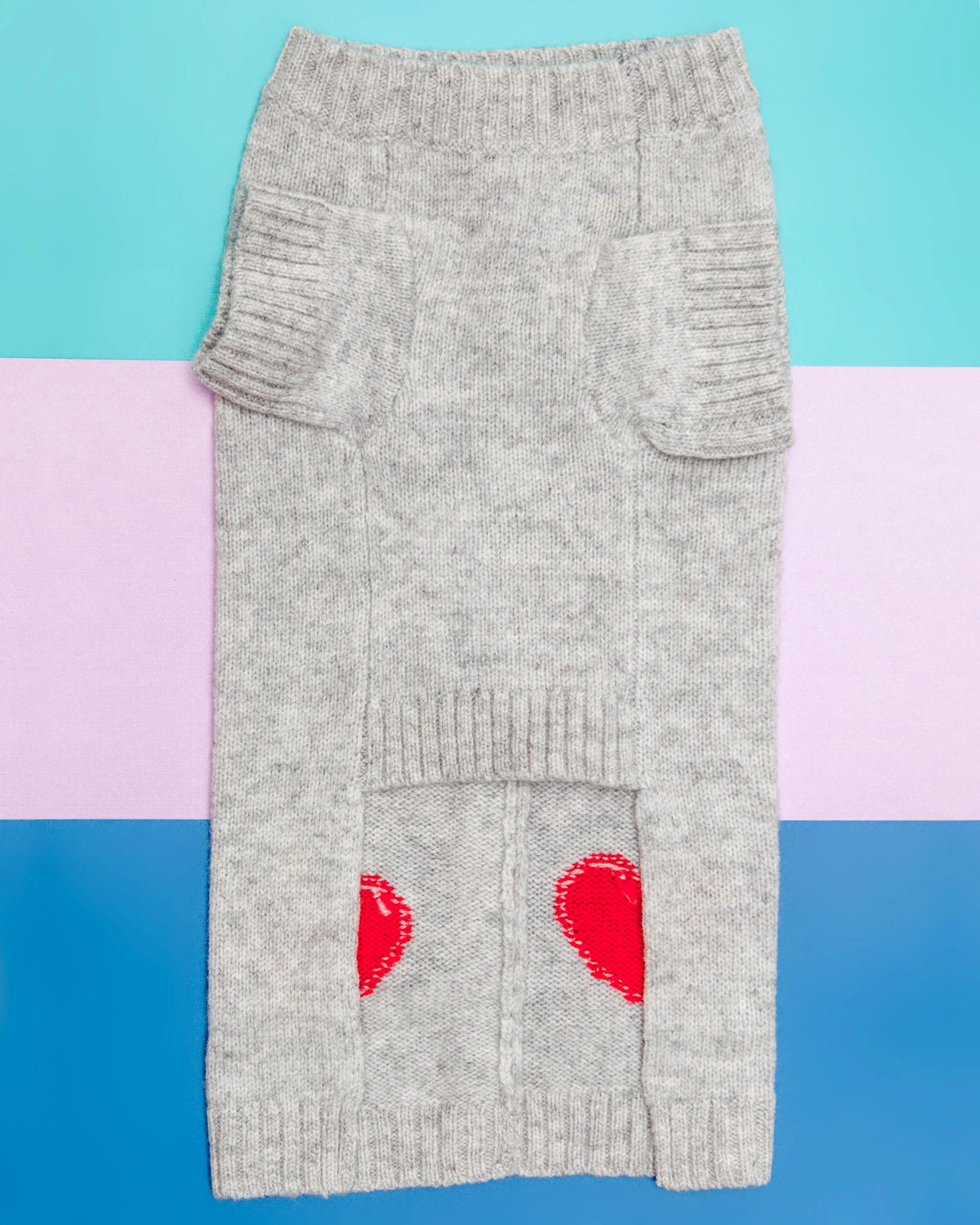 Heart Merino Wool Dog Cardigan Sweater in Grey (FINAL SALE) - Image 5