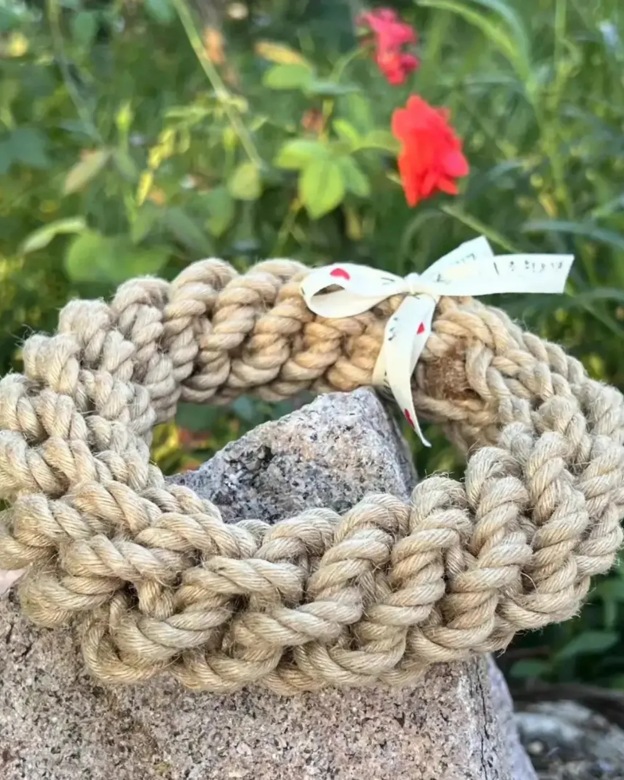 Natural Hemp Rope Ring Dog Toy - Image 3