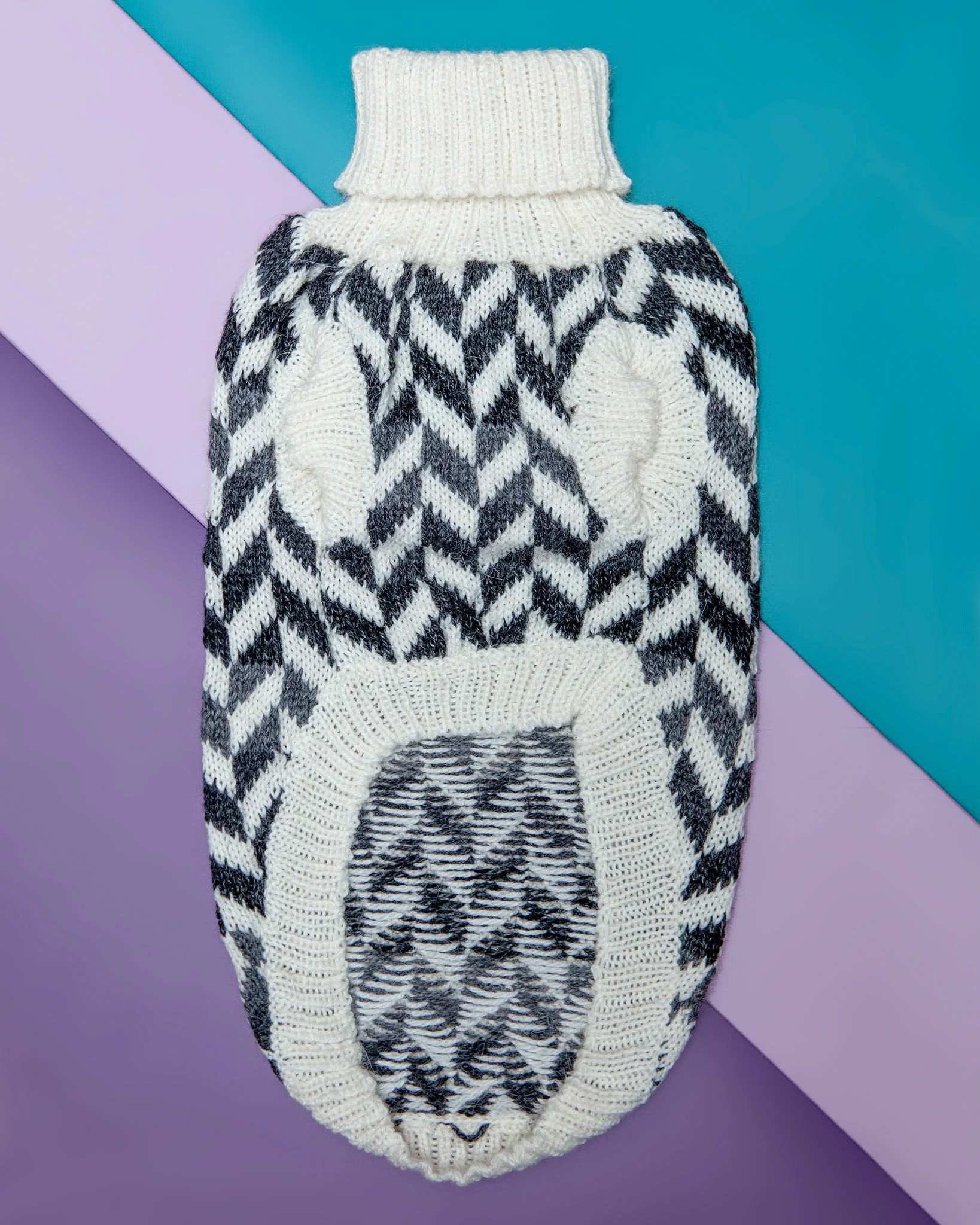 Modern Herringbone Alpaca Blend Dog Sweater (FINAL SALE) - Image 3