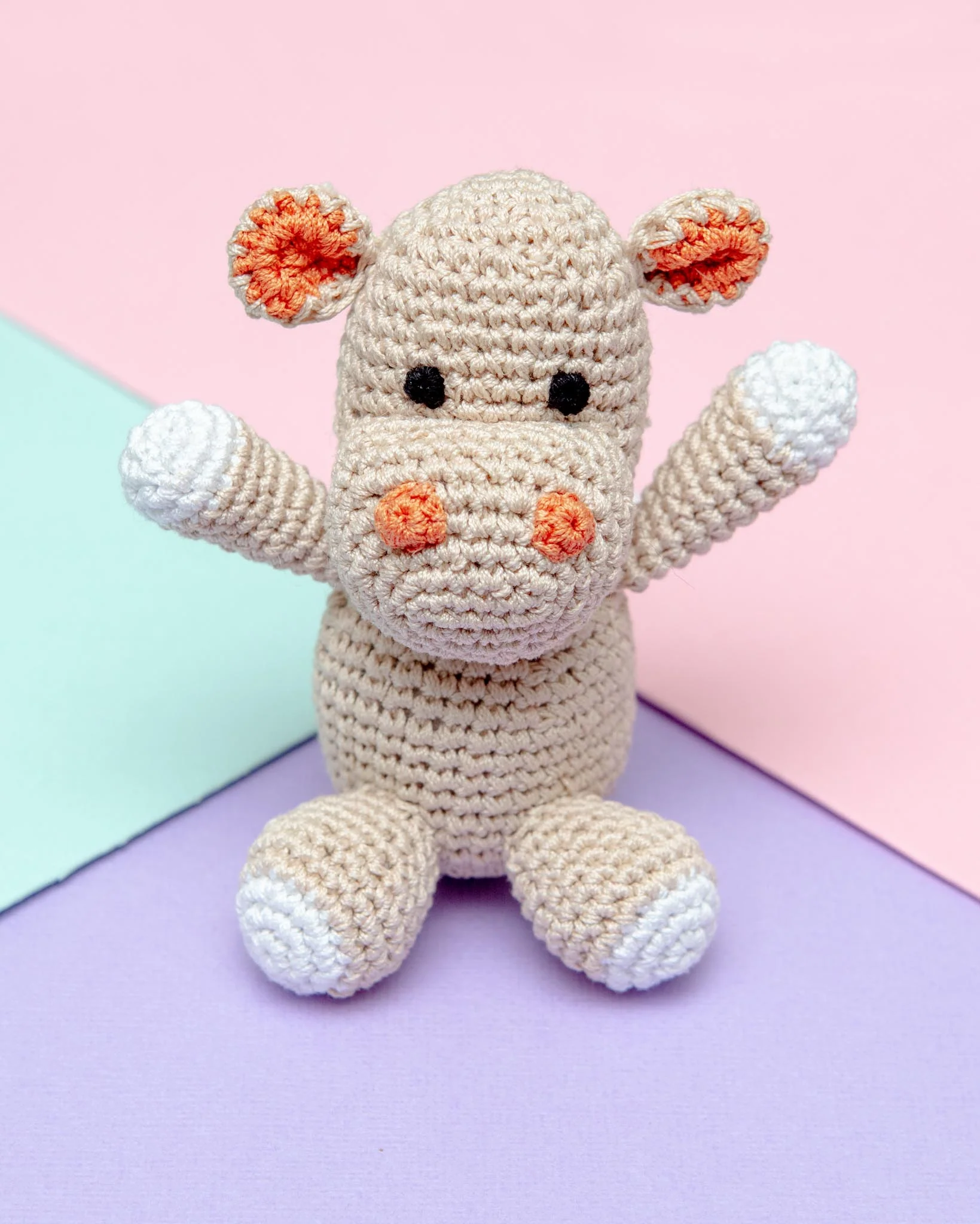Hippo Squeaky Knit Dog Toy - Image 2