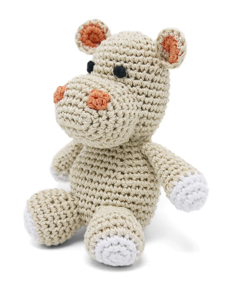 Hippo Squeaky Knit Dog Toy - Image 4