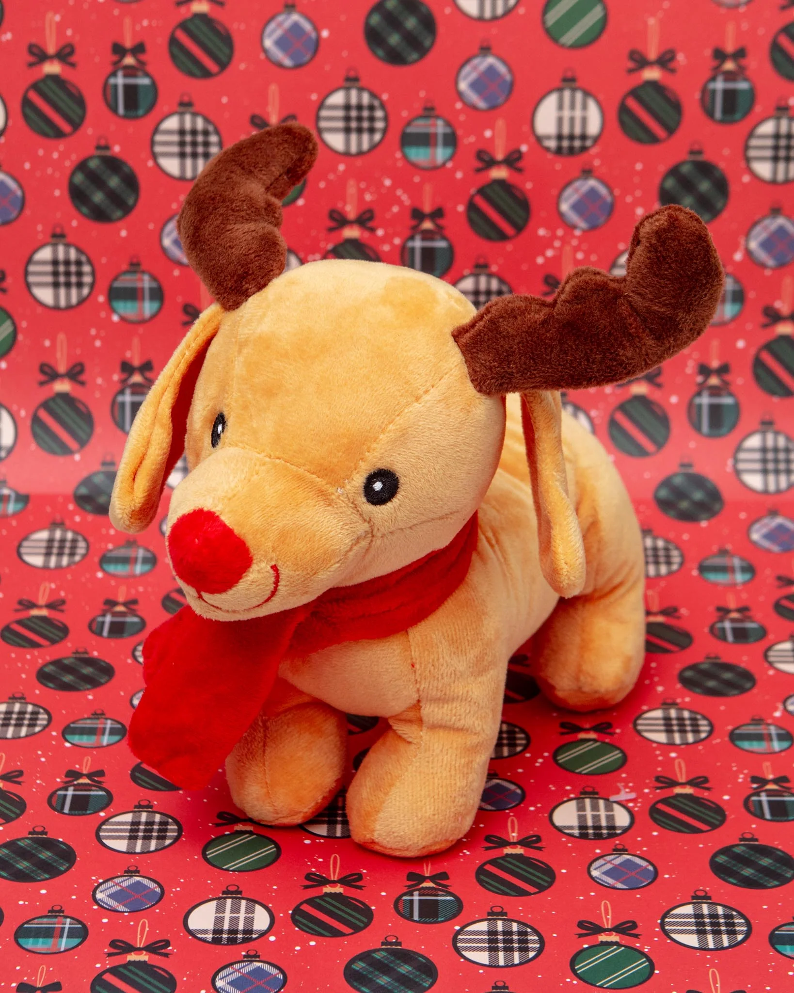 Holiday Doxie Squeaky Plush Dog Toy