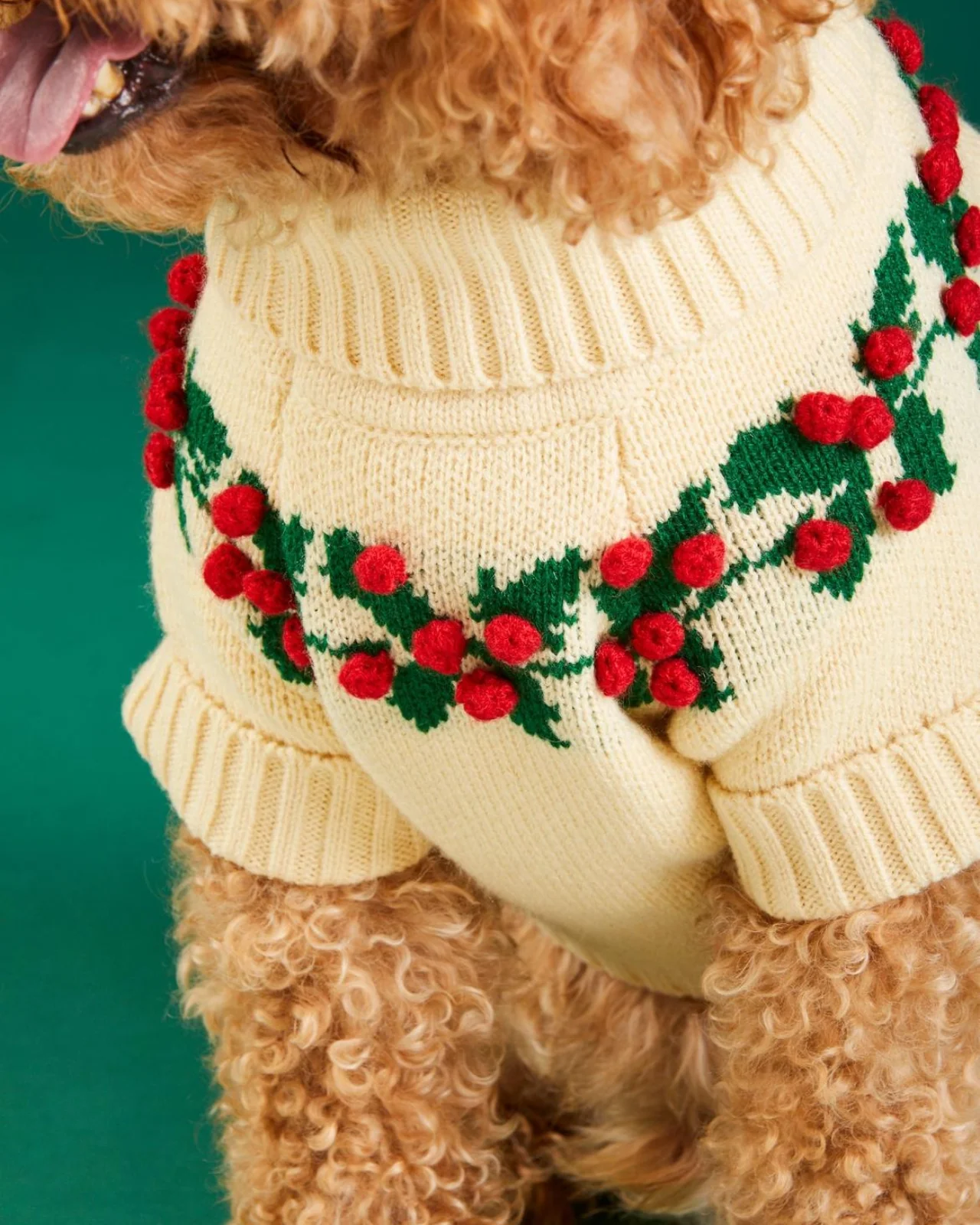 Holly Bobble Dog Sweater - Image 4