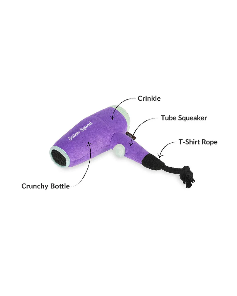 Howlin' Hair Dryer Squeaky Plush Dog Toy - Image 4
