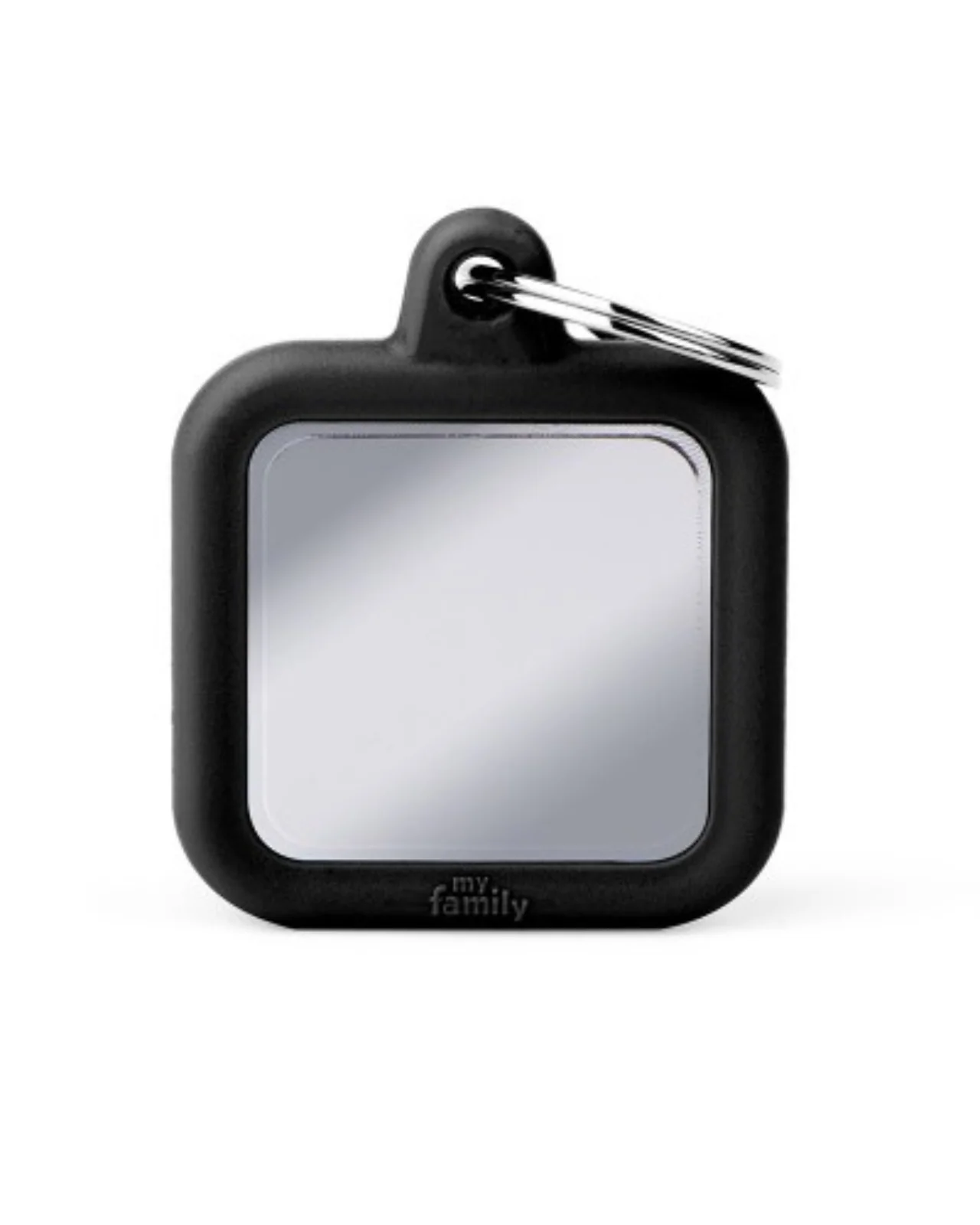 Hushtag Chrome Plated Brass Square Custom Pet ID Tag - Image 3