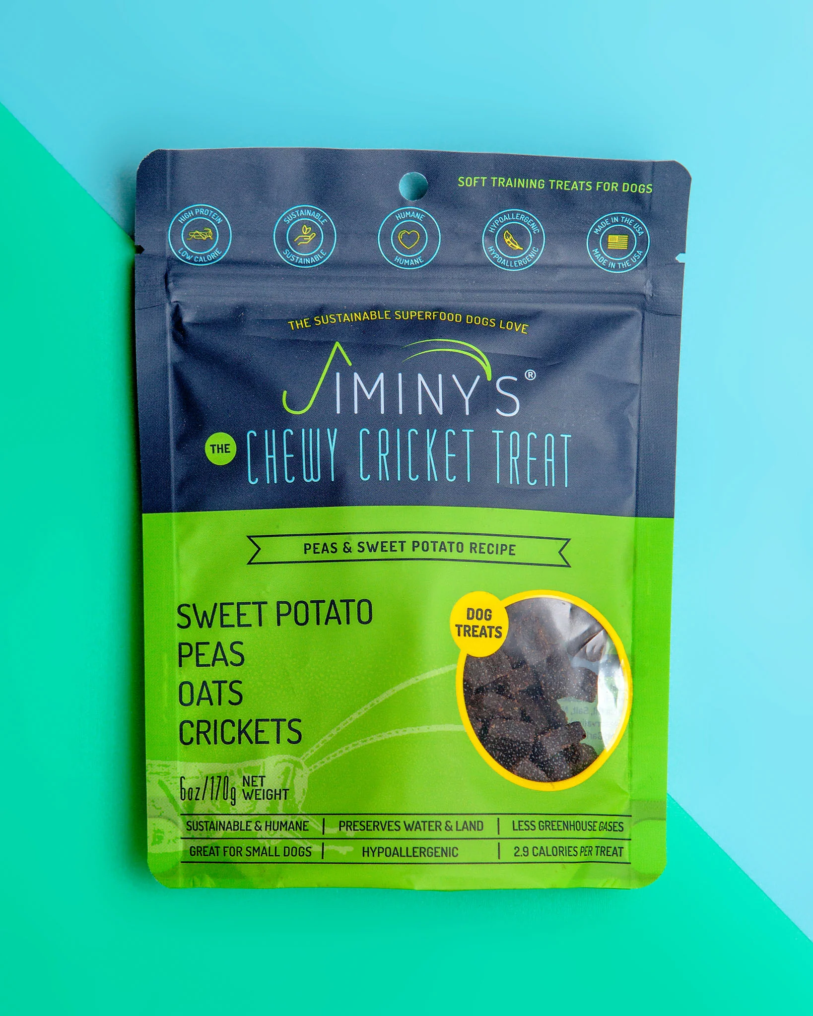 Cricket Dog Treats in Sweet Potato and Peas