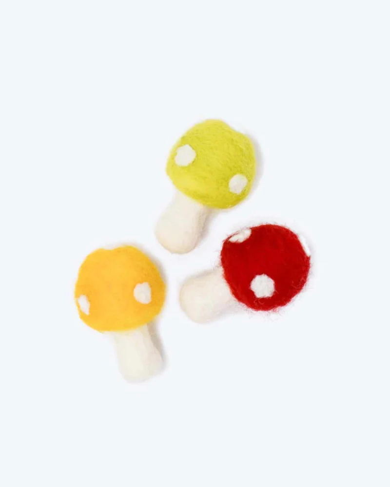 Kitty Shroom Felt Cat Toy (Set of 3)