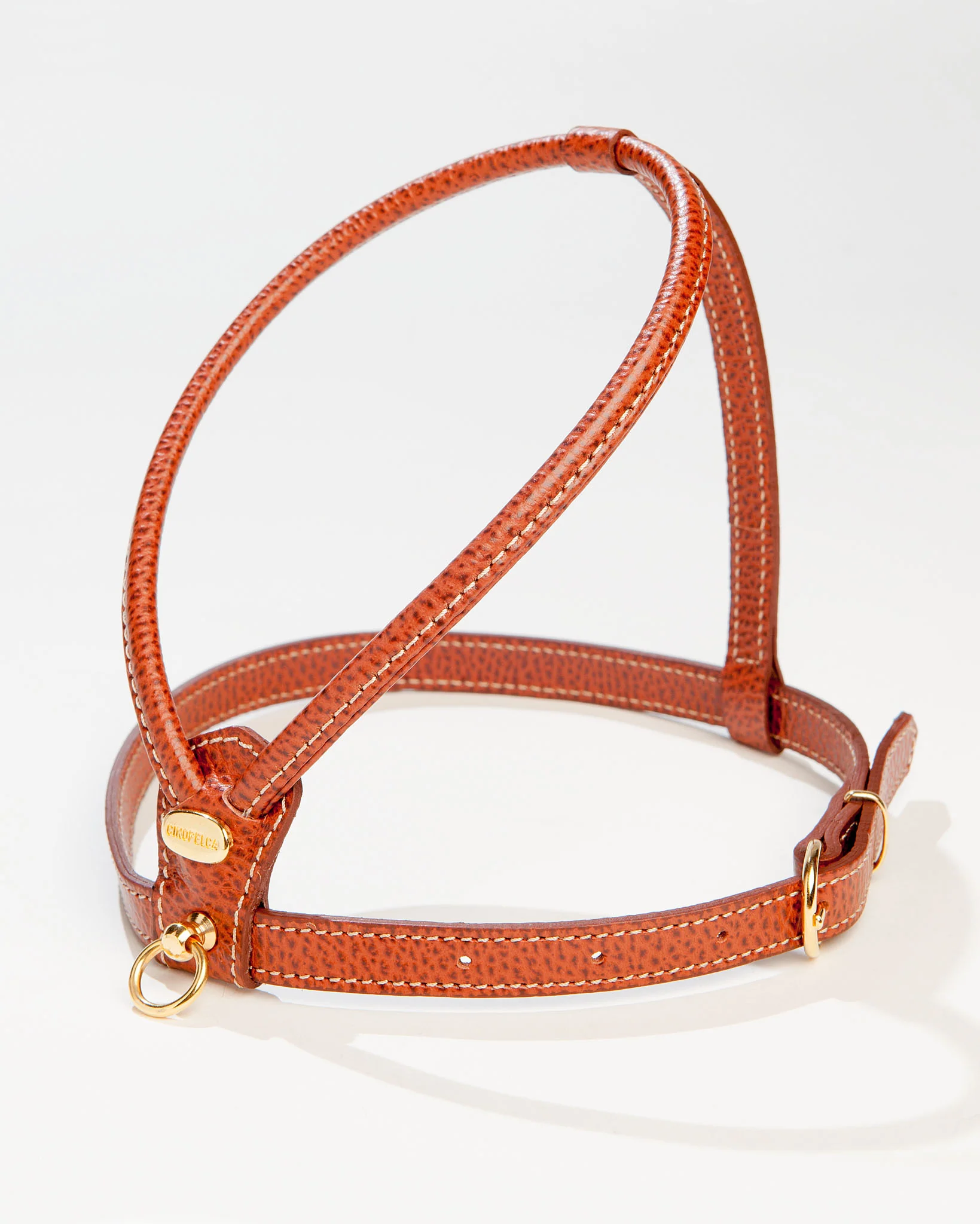 Italian Leather Dog Harness in Luggage Brown - Image 2