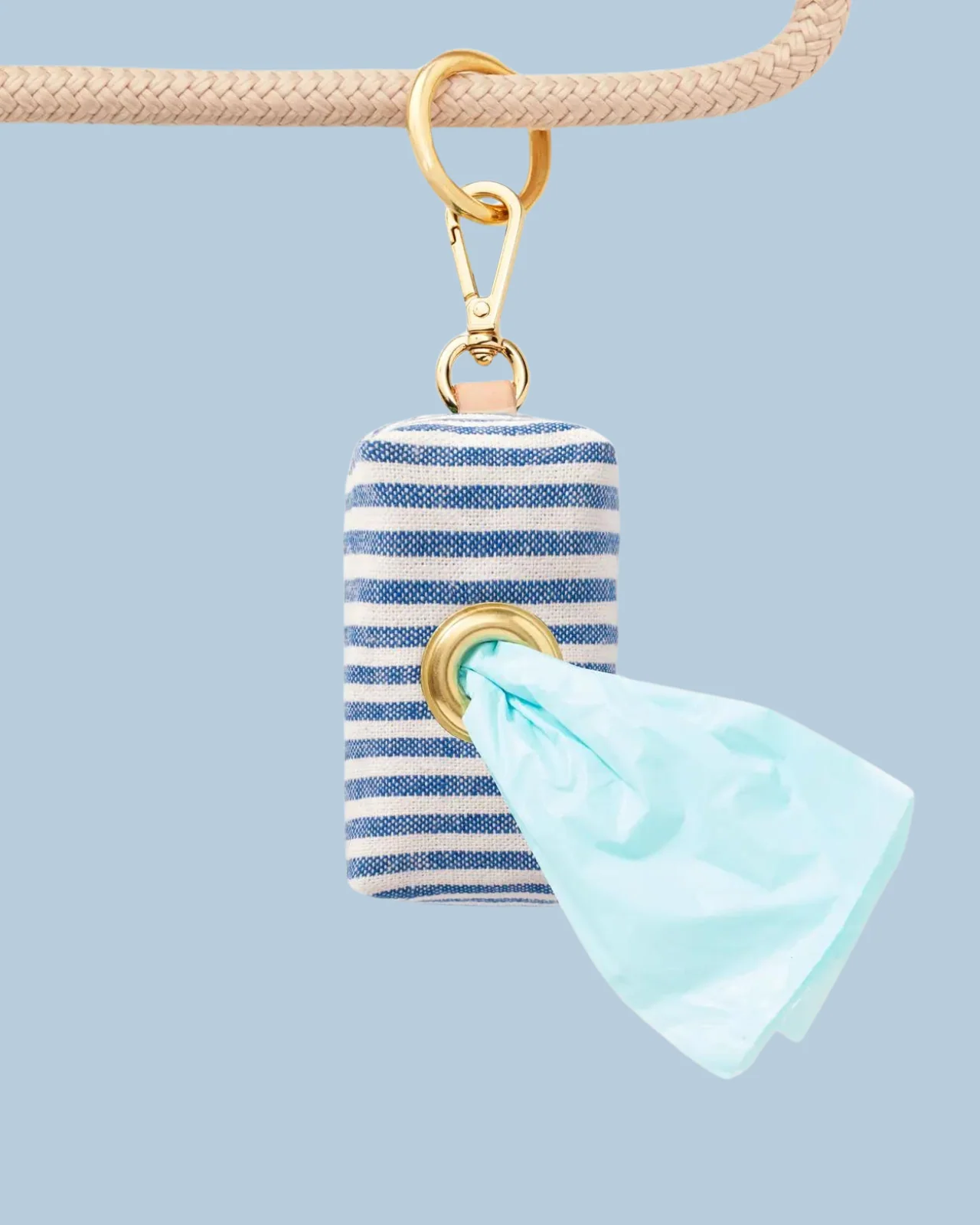 Lake Blue Stripe Poop Bag Dispenser (Made in the USA) - Image 4